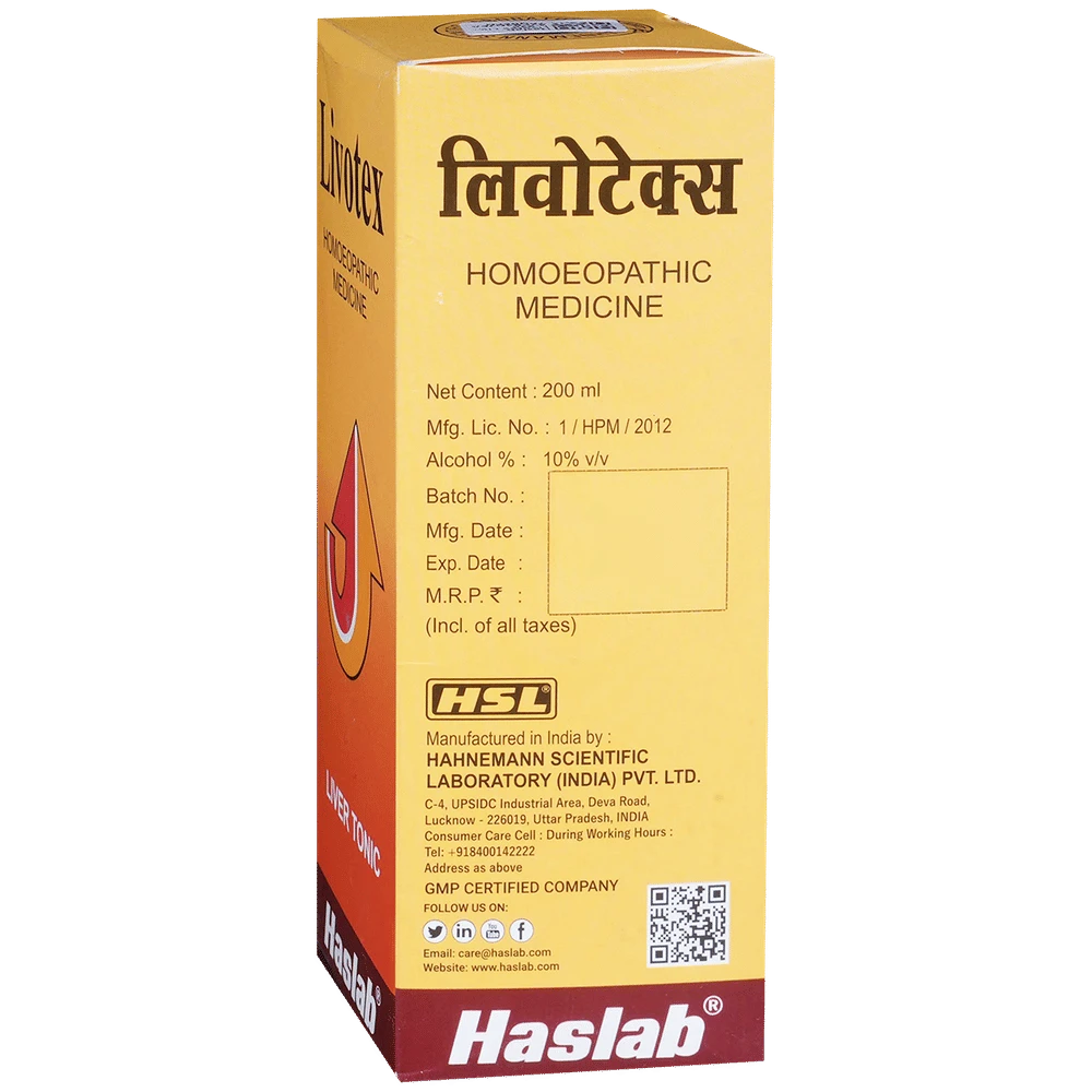 Haslab Livotex Liver Tonic bottle of 200 ml Tonic