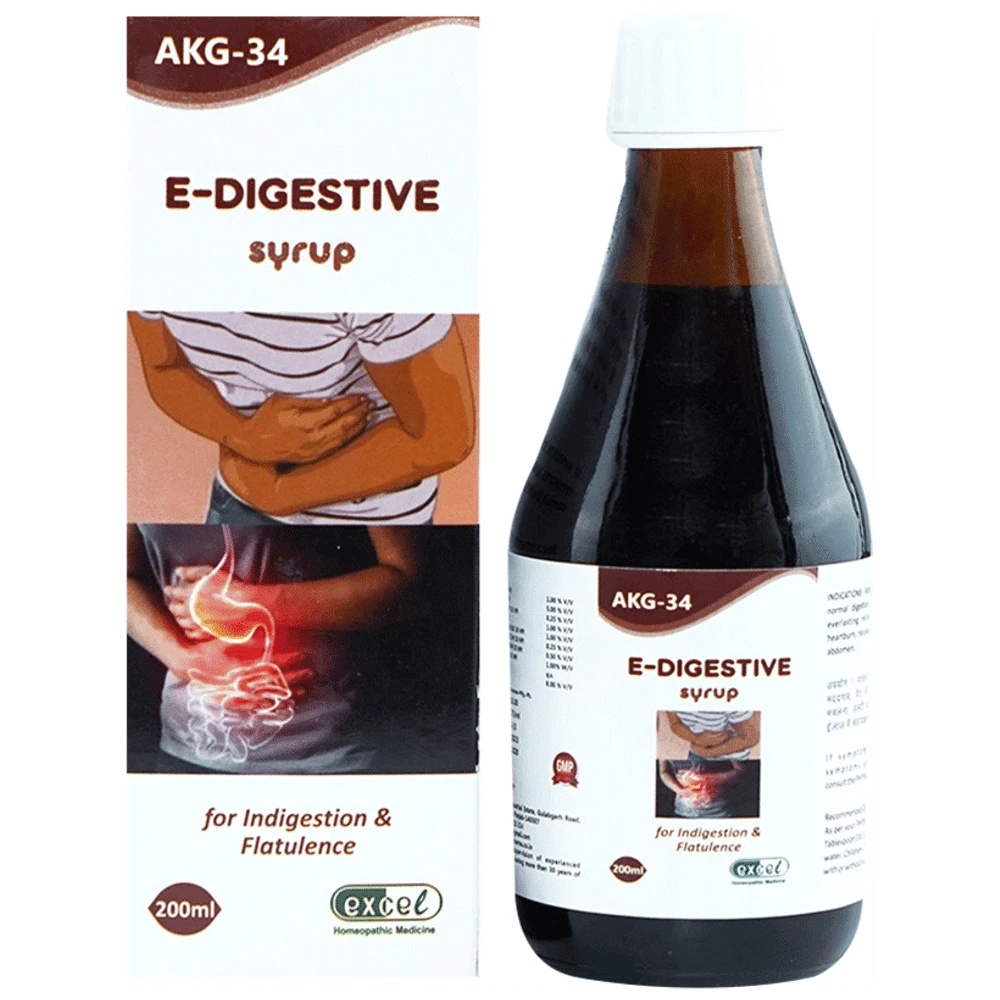 Excel AKG 34 E-Digestive Syrup bottle of 200 ml Syrup