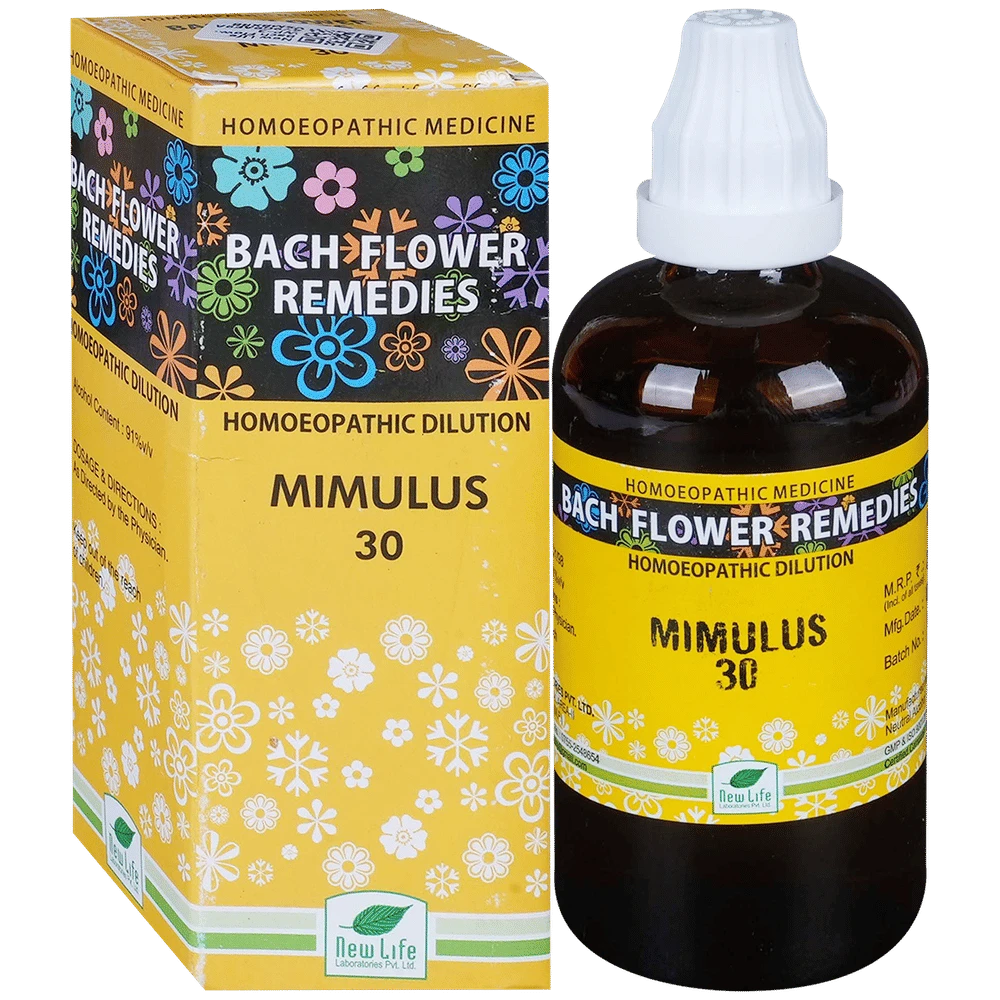 New Life Bach Flower Mimulus 30 bottle of 100 ml Dilution