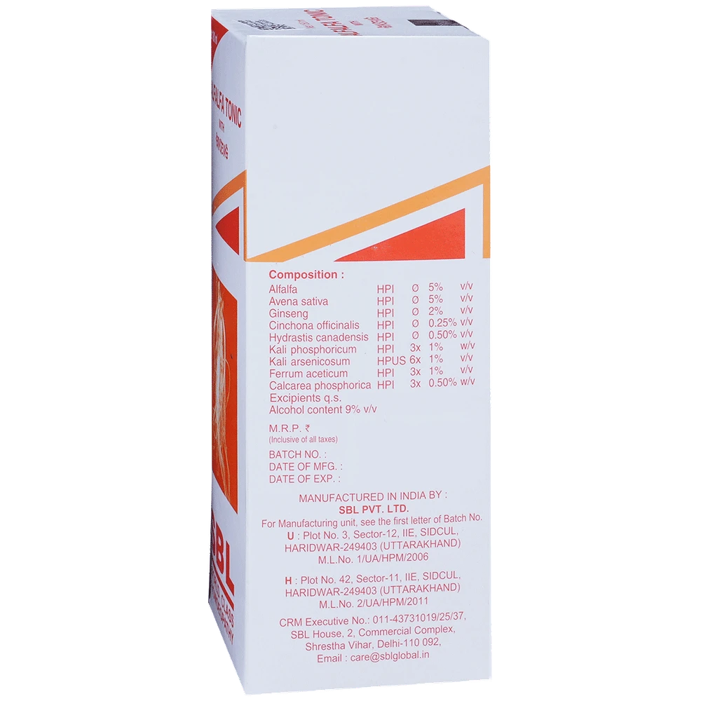 SBL Alfalfa Tonic with Ginseng bottle of 180 ml Tonic