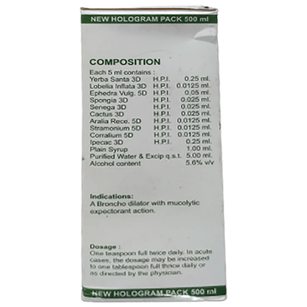 Dr. Wellmans Astha+Cure Expectorant bottle of 500 ml Expectorant