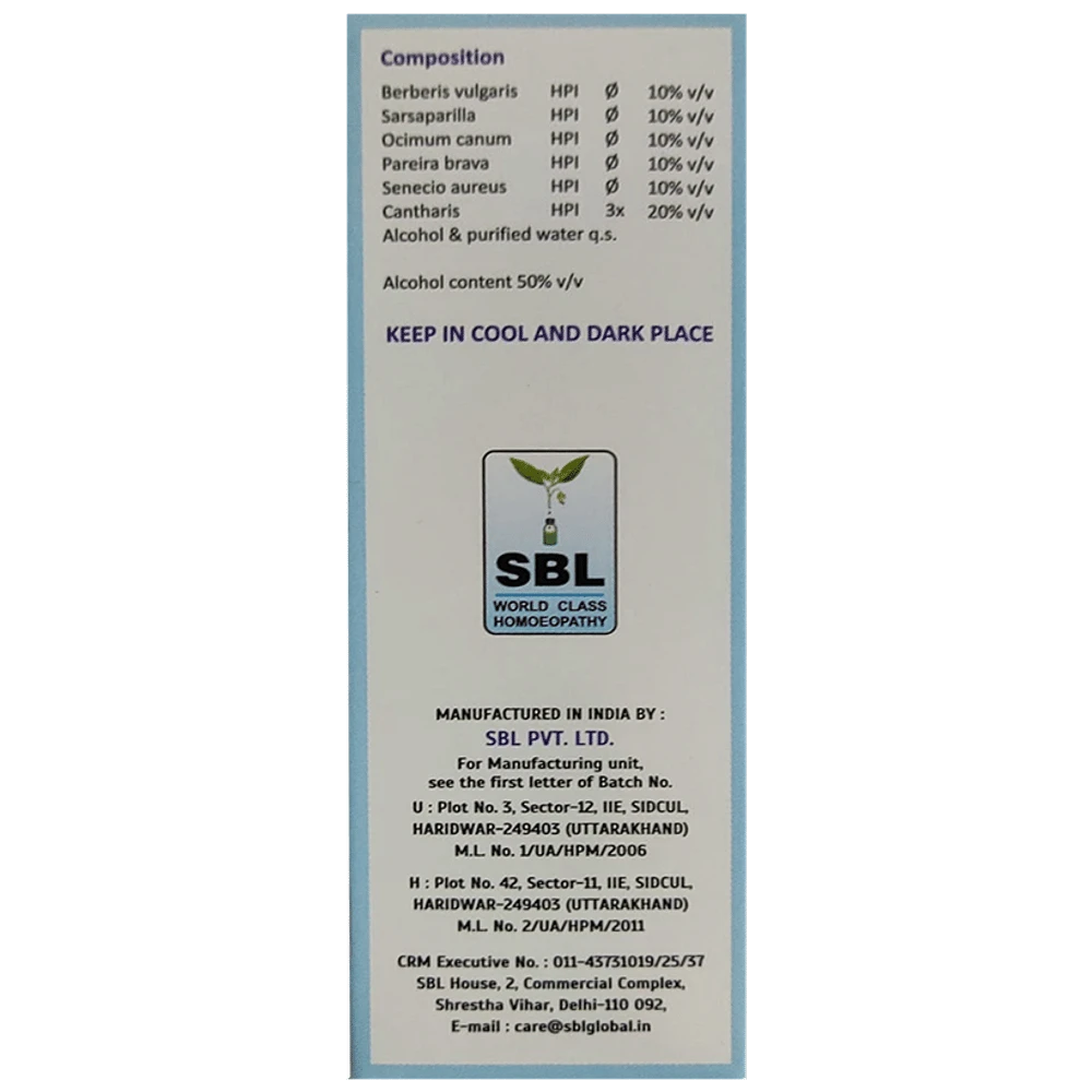 SBL Drops No. 3 (For UTI) bottle of 30 ml Drop