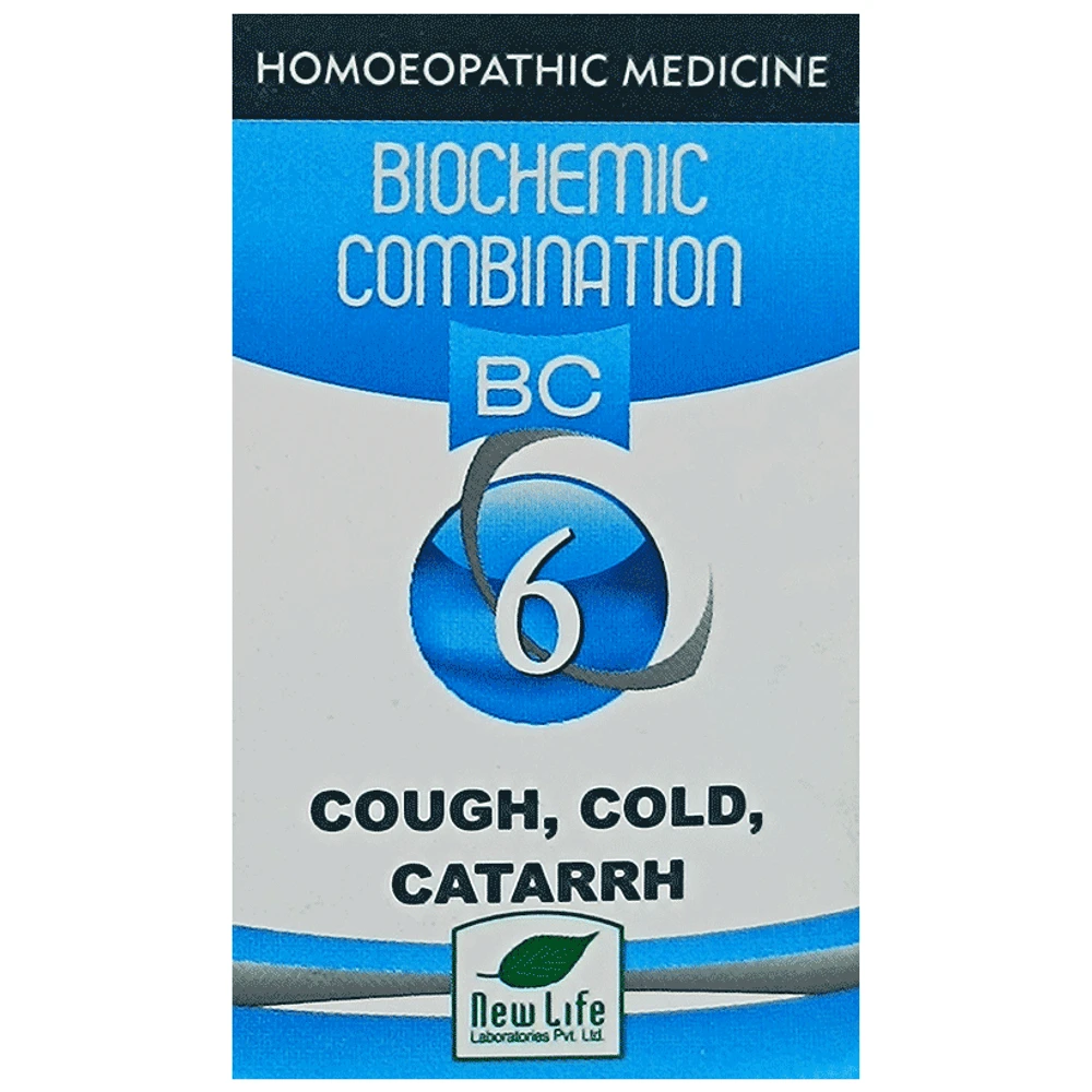 New Life Bio Combinationno.6 Cough,Cold & Catarrh bottle of 25 gm Biocombination Tablet