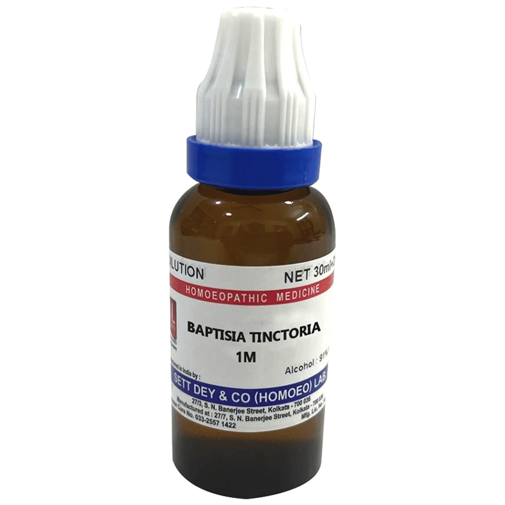Sett Dey Baptisia Tinctoria Dilution 1M bottle of 30 ml Dilution Sett Dey Baptisia Tinctoria Dilution 1M bottle of 30 ml Dilution