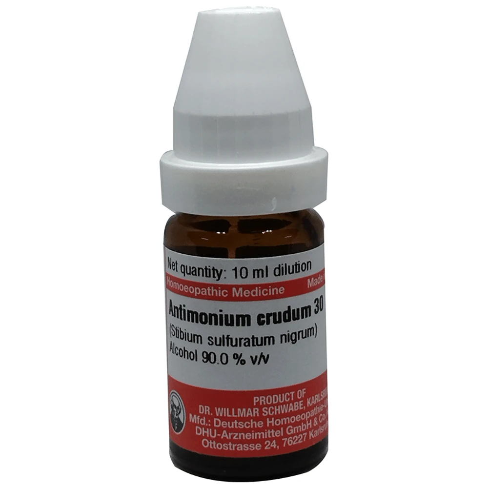 Dr Willmar Schwabe Germany Antimonium Crudum (Stibium Sulfuratum Nigrum) Dilution 30 bottle of 10 ml Dilution