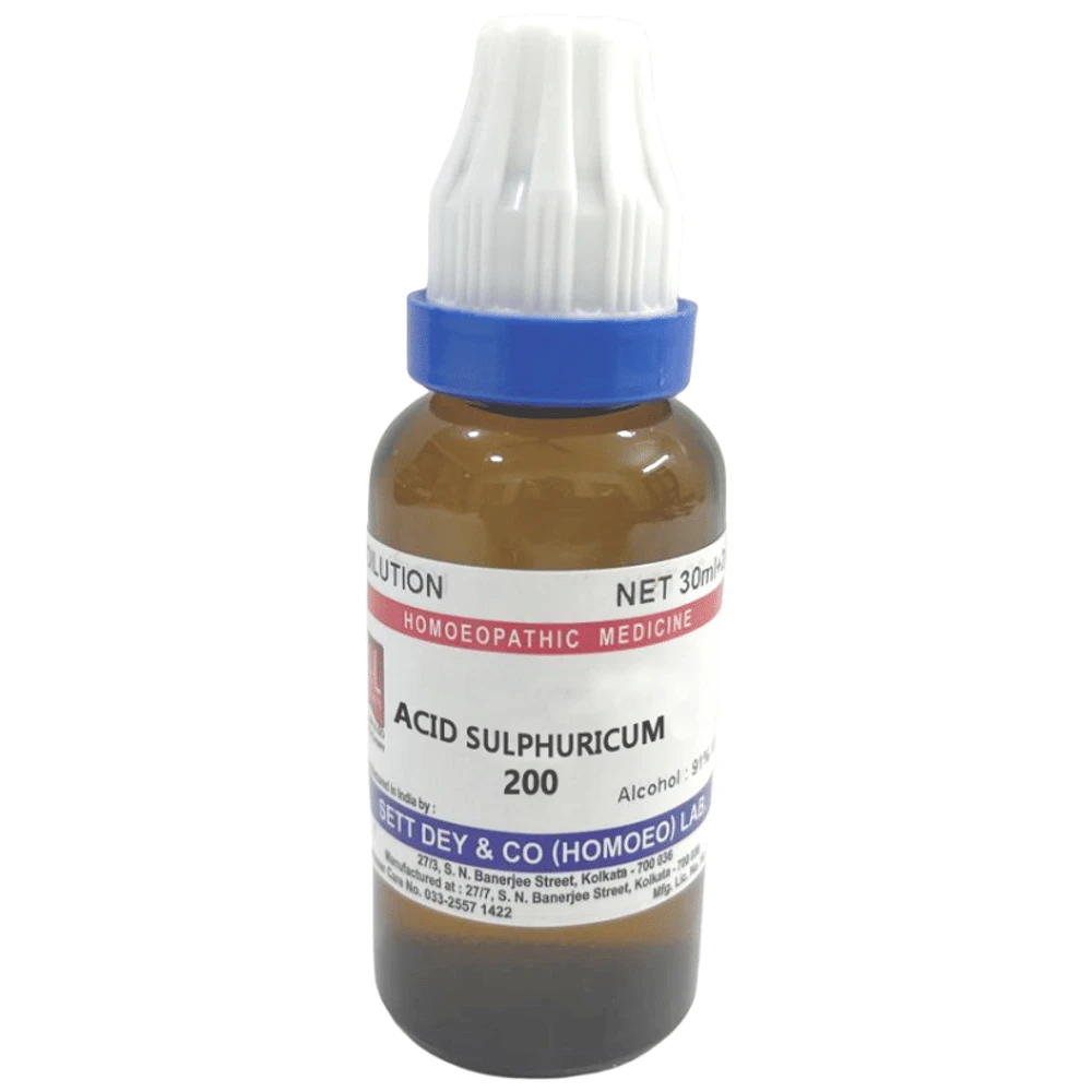 Sett Dey Acid Sulphuricum Dilution 200 bottle of 30 ml Dilution