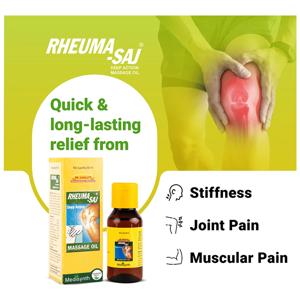 Medisynth Rheuma-Saj Massage Oil bottle of 60 ml Oil