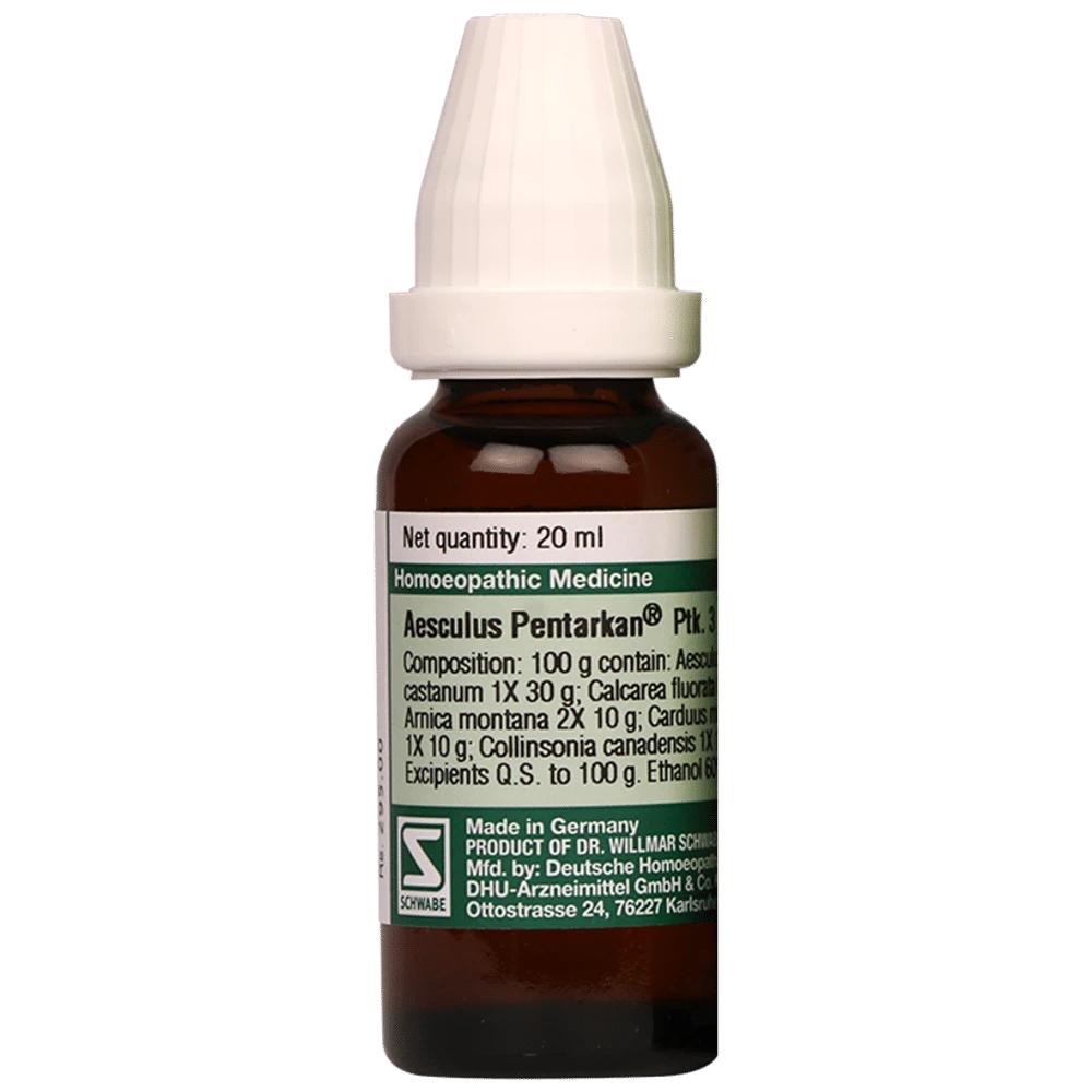 Dr Willmar Schwabe Germany Aesculus Pentarkan Ptk. 3 Drop bottle of 20 ml Drop