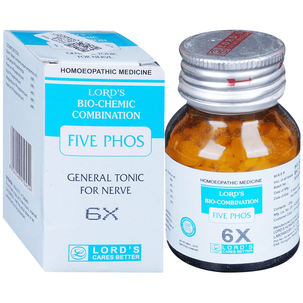 Lord's Five Phos Biocombination Tablet 6X bottle of 25 gm Biocombination Tablet