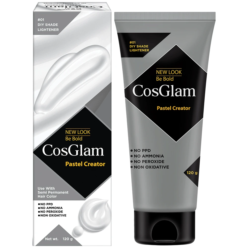CosGlam Semi Permanent Hair Color | PPD & Ammonia free | Pastel Creator tube of 120 gm Cream