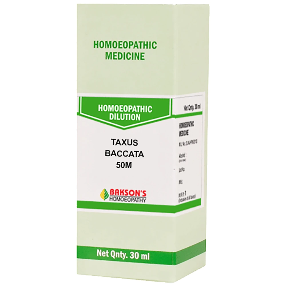 Bakson's Homeopathy Taxus Baccata Dilution 50M bottle of 30 ml Dilution