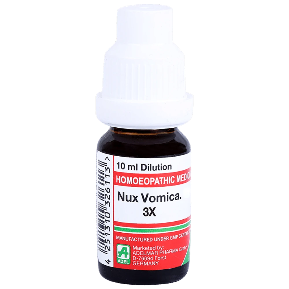 ADEL Nux Vomica Dilution 3X bottle of 10 ml Dilution