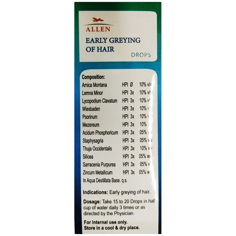 Allen A82 Premature Greying Of Hair Drop bottle of 30 ml Drop