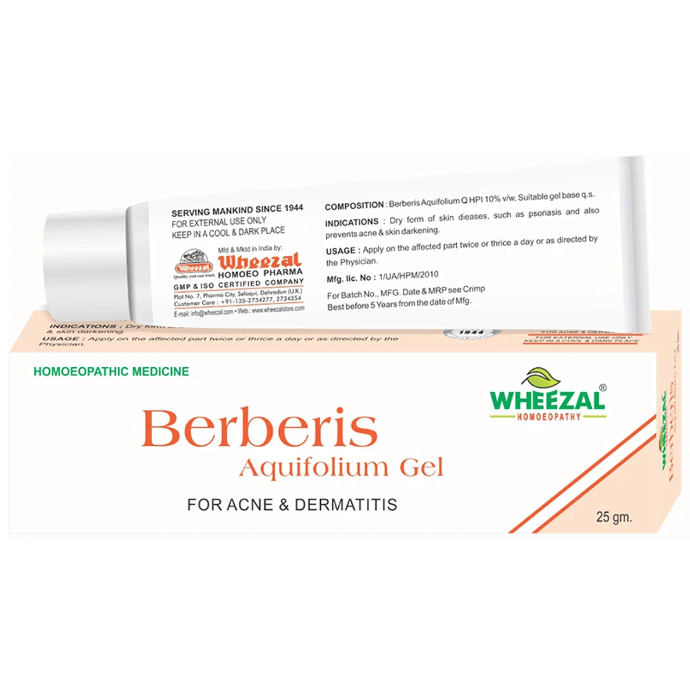 Wheezal Berberis Aquifolium Gel tube of 25 gm Gel