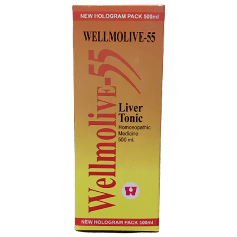Dr. Wellmans Wellmolive 55 Liver Tonic bottle of 500 ml Tonic