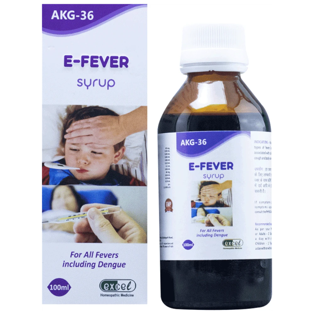 Excel AKG 36 E-Fever Syrup bottle of 100 ml Syrup