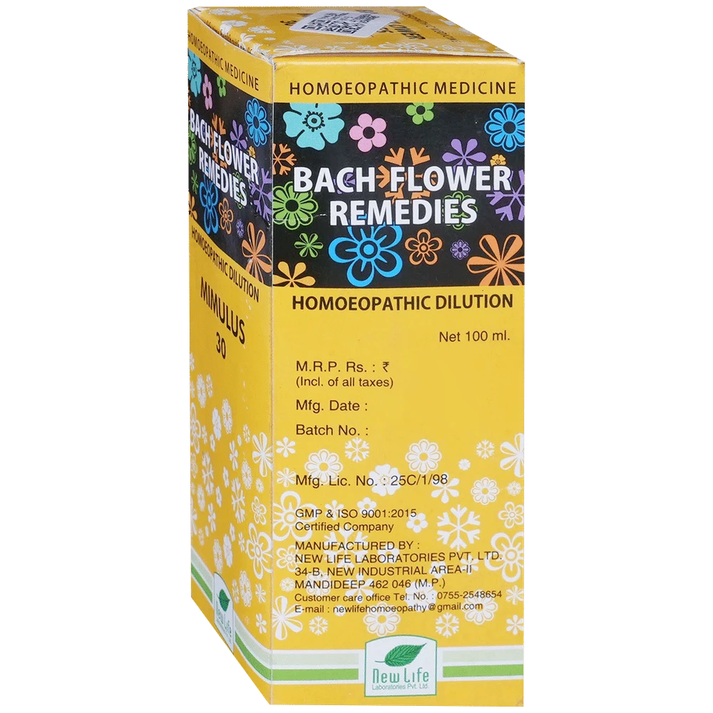 New Life Bach Flower Mimulus 30 bottle of 100 ml Dilution