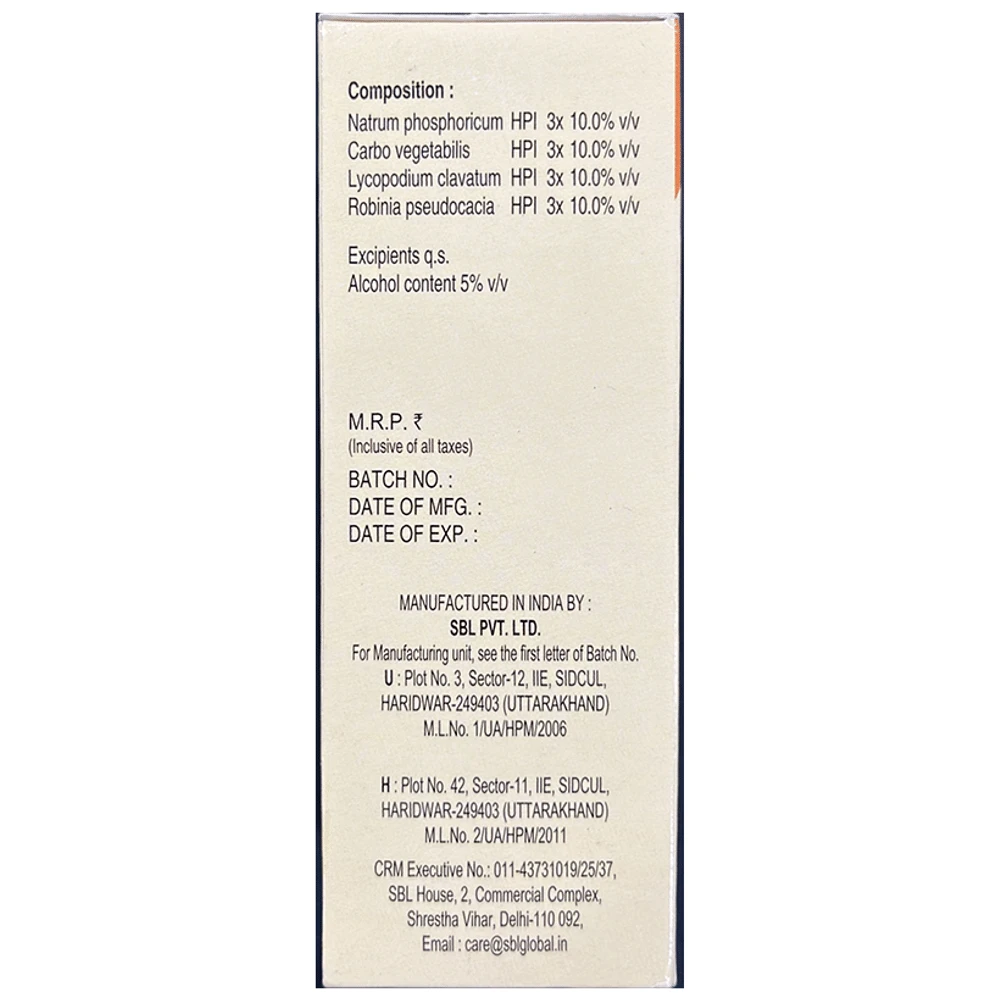 SBL Nixocid Syrup bottle of 115 ml Syrup