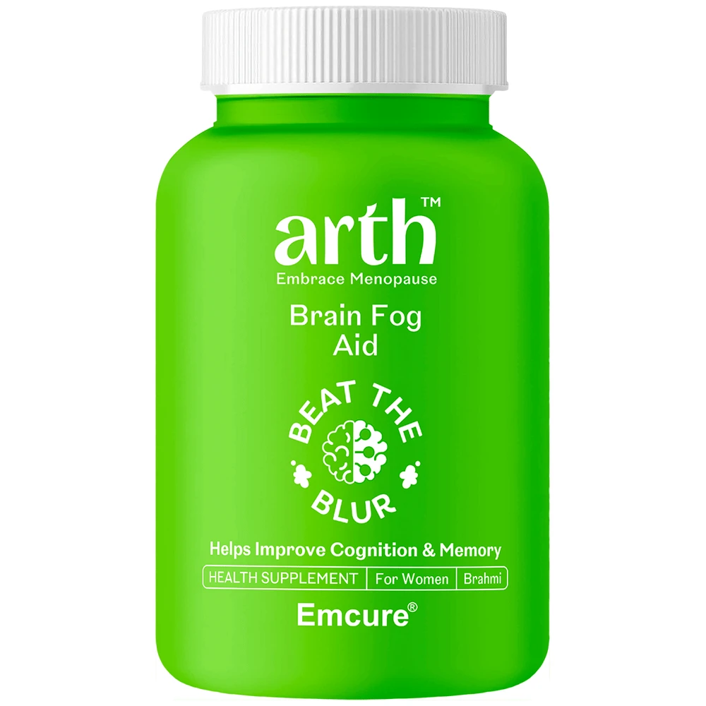 Arth Brain Fog Aid Capsule | Brahmi B-Lit Bacopa | Boosts Memory, Focus & Mental Clarity bottle of 30 capsules