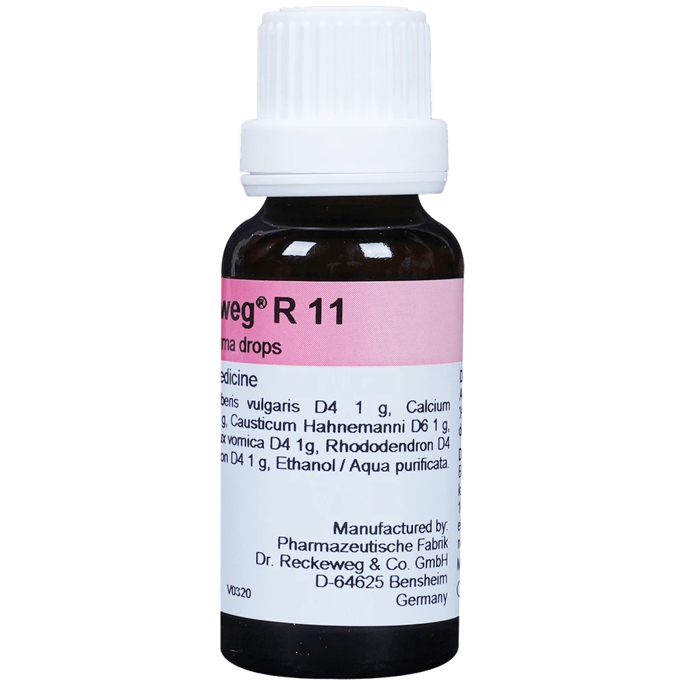 Dr. Reckeweg R11 Rheumatism Drop | For Pain Relief | Effective for Sprains and Strains| Bone, Joint & Muscle Care bottle of 22 ml Drop Dr. Reckeweg R11 Rheumatism Drop | For Pain Relief | Effective for Sprains and Strains| Bone, Joint & Muscle Care bottle of 22 ml Drop