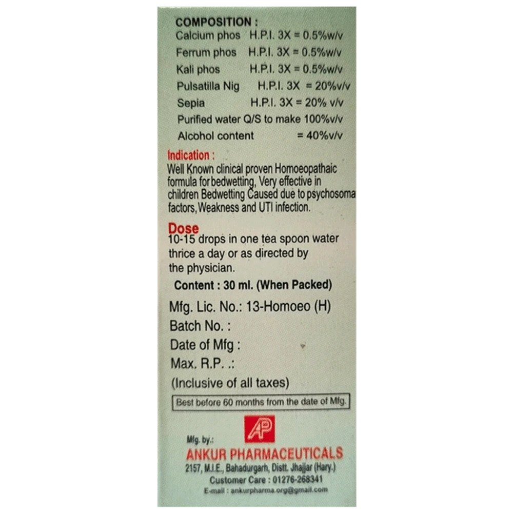 Ankur Bedwet Drop bottle of 30 ml Drop