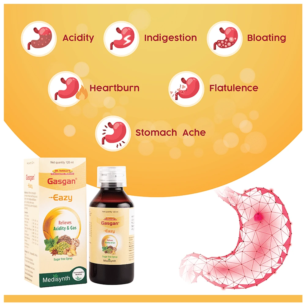 Medisynth Gasgan Eazy Syrup Sugar Free bottle of 120 ml Syrup