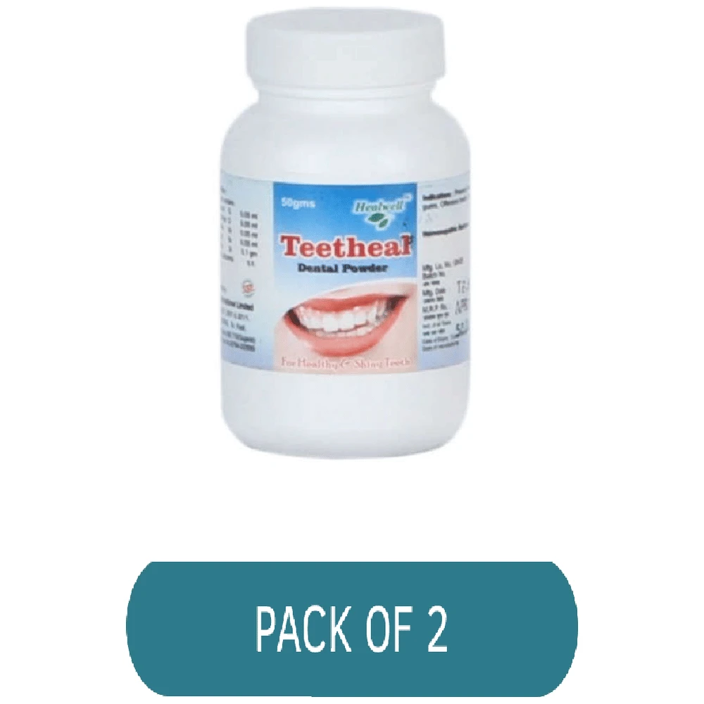 Healwell Teetheal Dental Powder bottle of 50 gm Powder