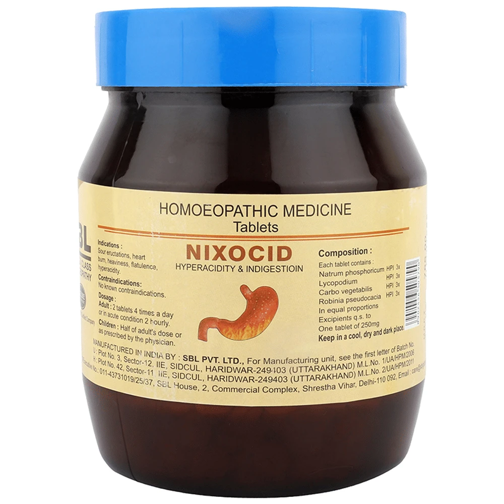 SBL Nixocid Tablet bottle of 450 gm Tablet