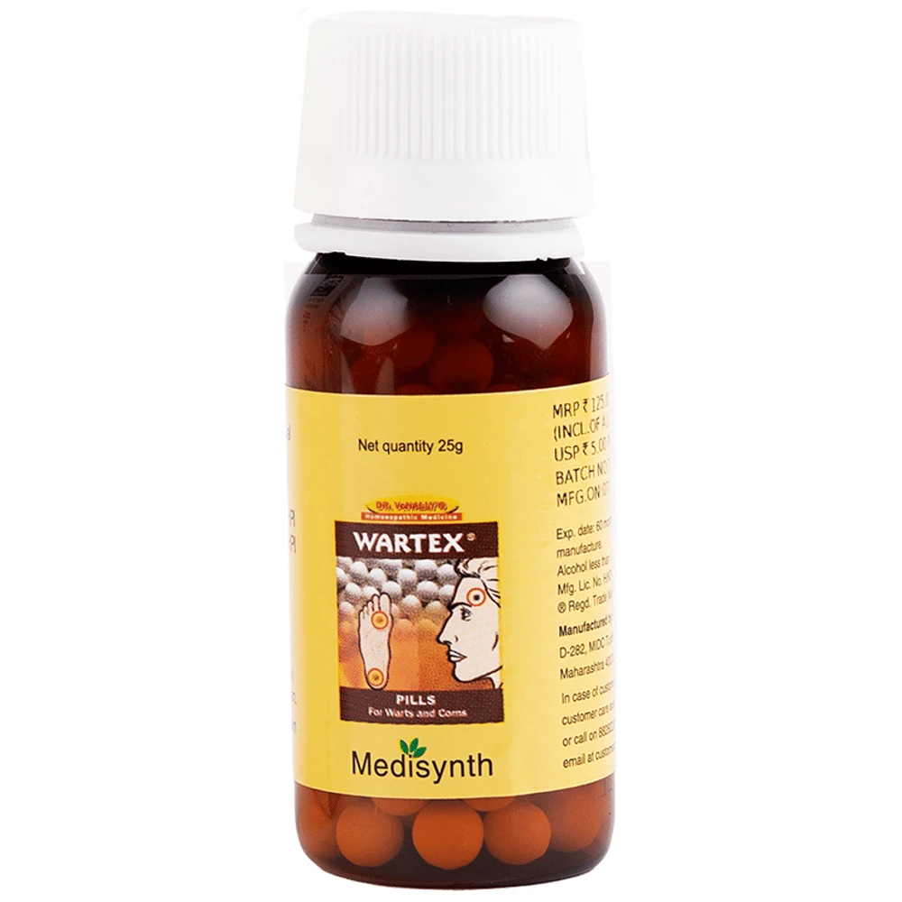 Medisynth Wartex Pills bottle of 25 gm Tablet