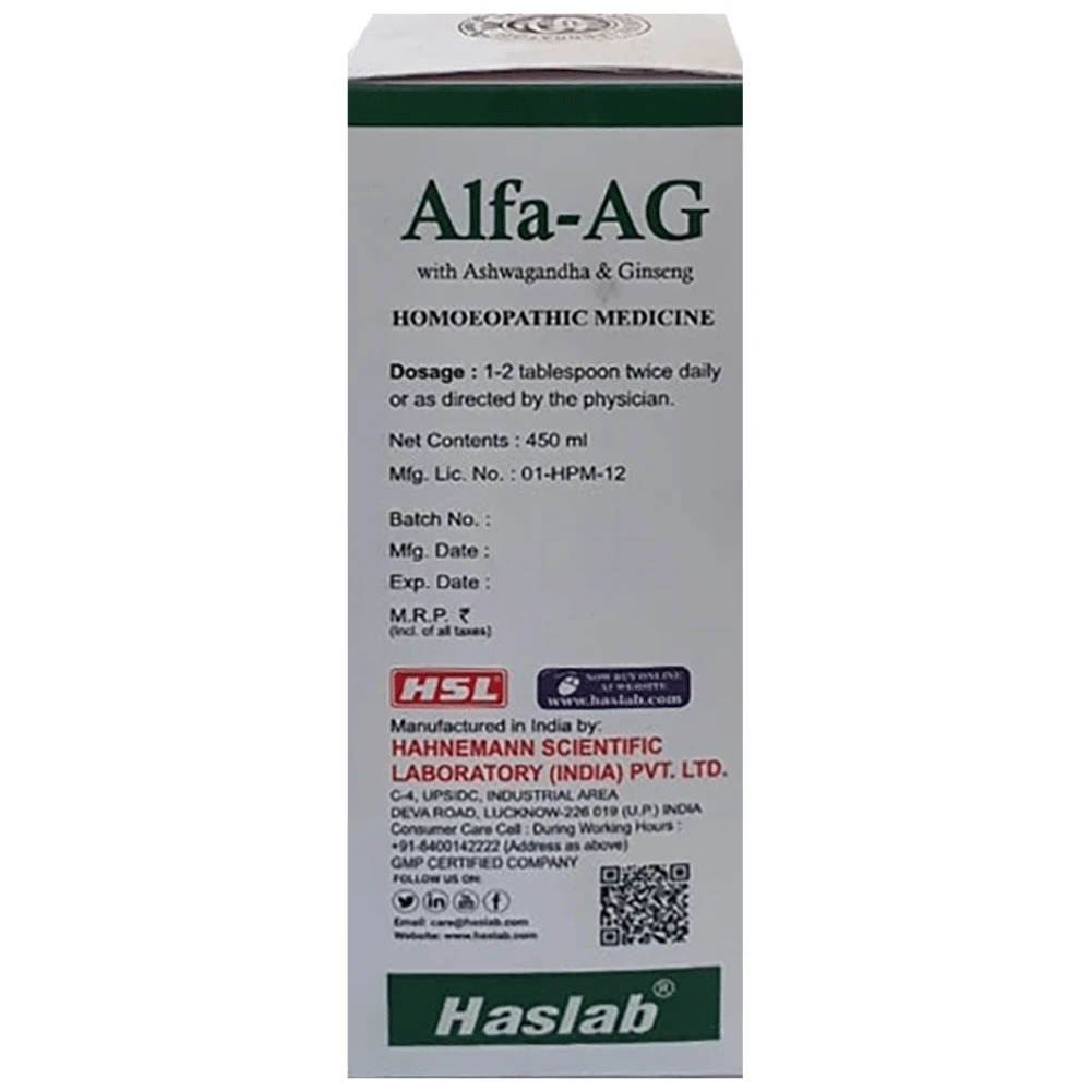 Haslab Alfa-AG Syrup bottle of 450 ml Syrup