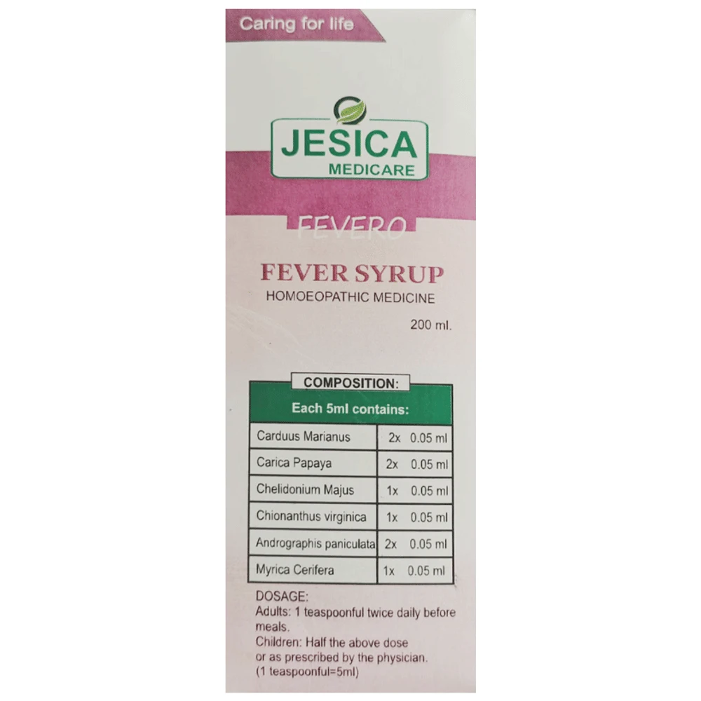 Jesica Fevero Fever Syrup bottle of 200 ml Syrup