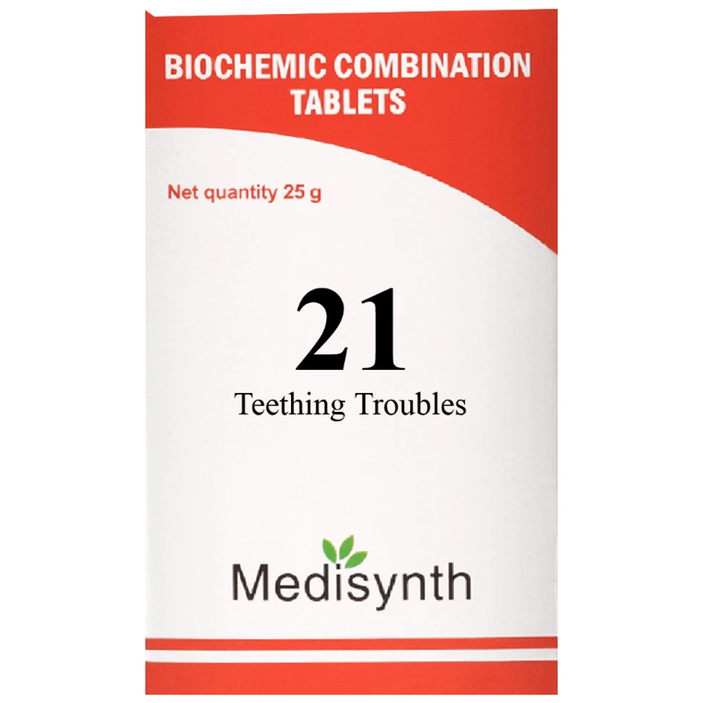Medisynth Bio-chemic Combination No.21 Teething Troubles bottle of 25 gm Biocombination Tablet Medisynth Bio-chemic Combination No.21 Teething Troubles bottle of 25 gm Biocombination Tablet