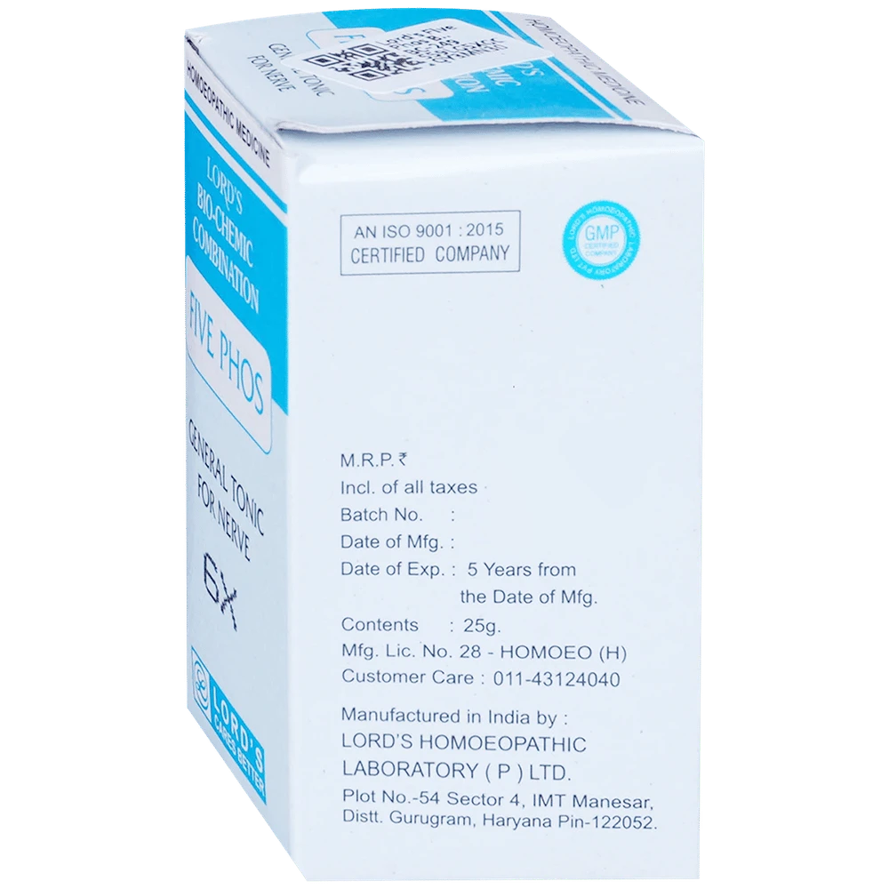 Lord's Five Phos Biocombination Tablet 6X bottle of 25 gm Biocombination Tablet
