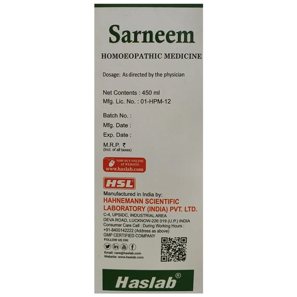 Haslab Sarneem Syrup bottle of 450 ml Syrup