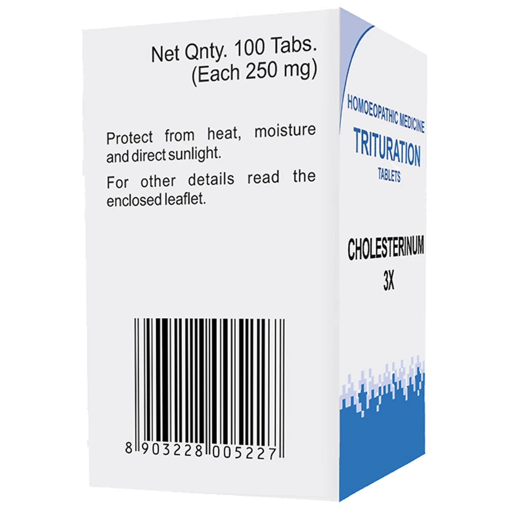 Bakson's Homeopathy Cholesterinum Trituration Tablet 3X bottle of 100 trituration tablets