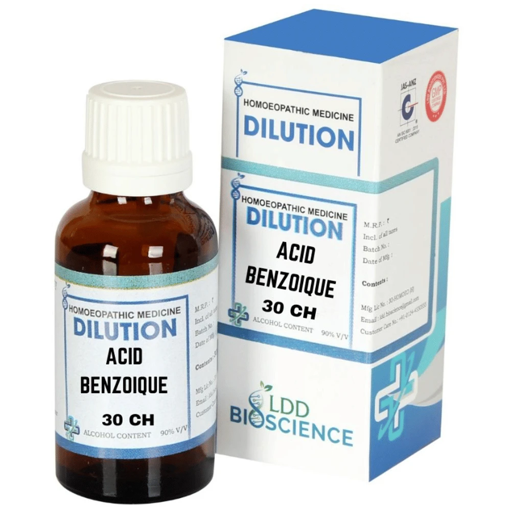 LDD Bioscience Acid Benzoique Dilution 30 CH bottle of 30 ml Dilution