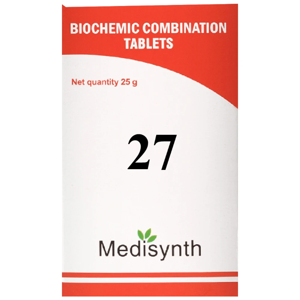 Medisynth Bio-chemic Combination No.27 bottle of 25 gm Biocombination Tablet Medisynth Bio-chemic Combination No.27 bottle of 25 gm Biocombination Tablet