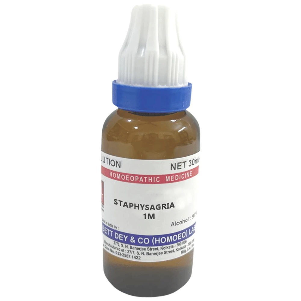Sett Dey Staphysagria Dilution 1M bottle of 30 ml Dilution
