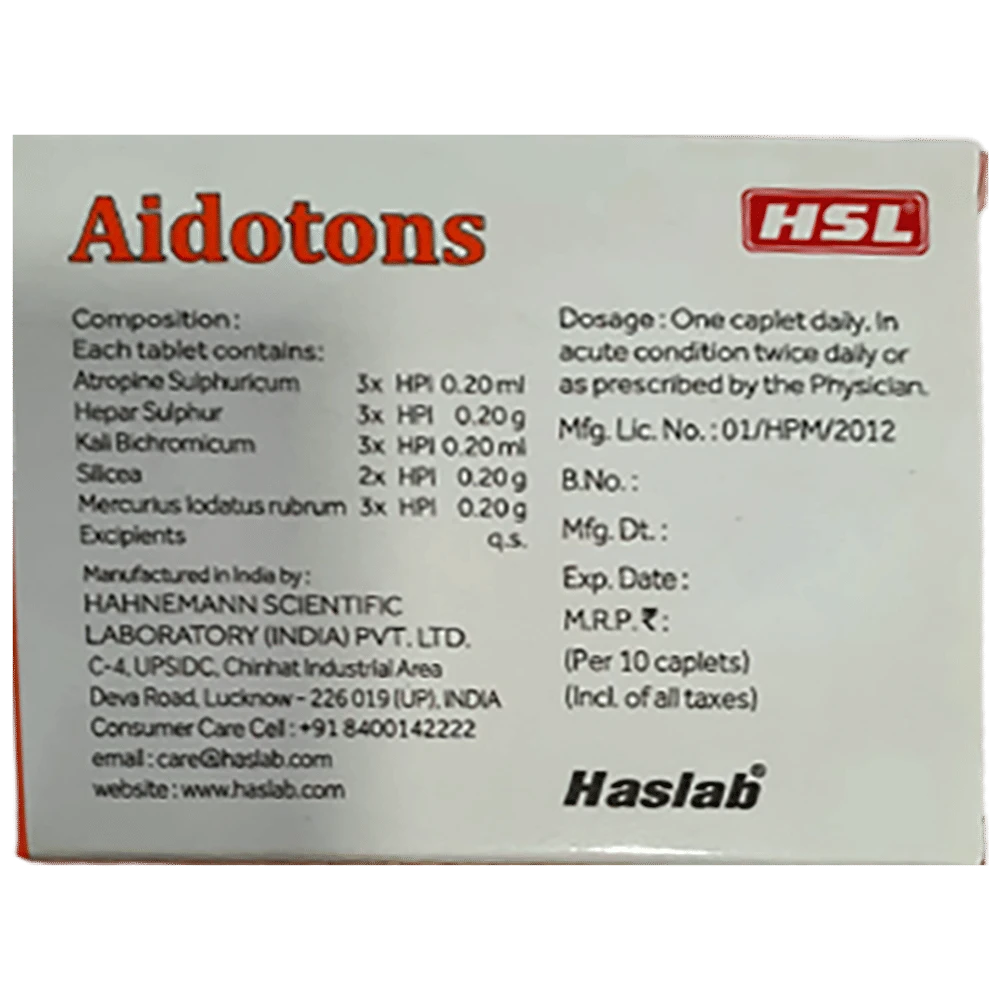 Haslab Aidotons Caplet box of 10 caplets