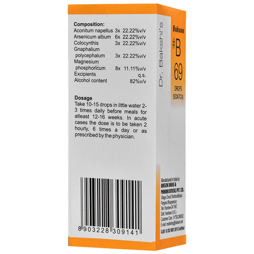 Bakson B69 Sciatica Drop bottle of 30 ml Drop
