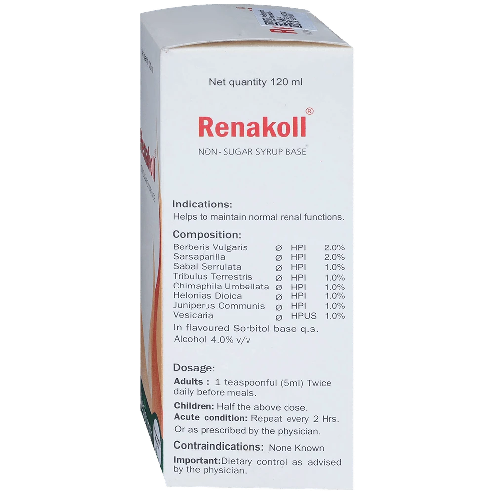 Medisynth Renakoll Non-Sugar Syrup bottle of 120 ml Syrup