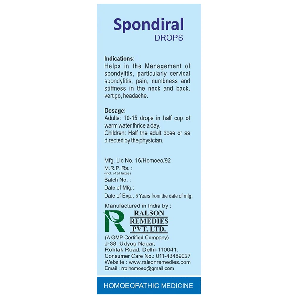 Ralson Remedies Spondiral Drops bottle of 30 ml Drop