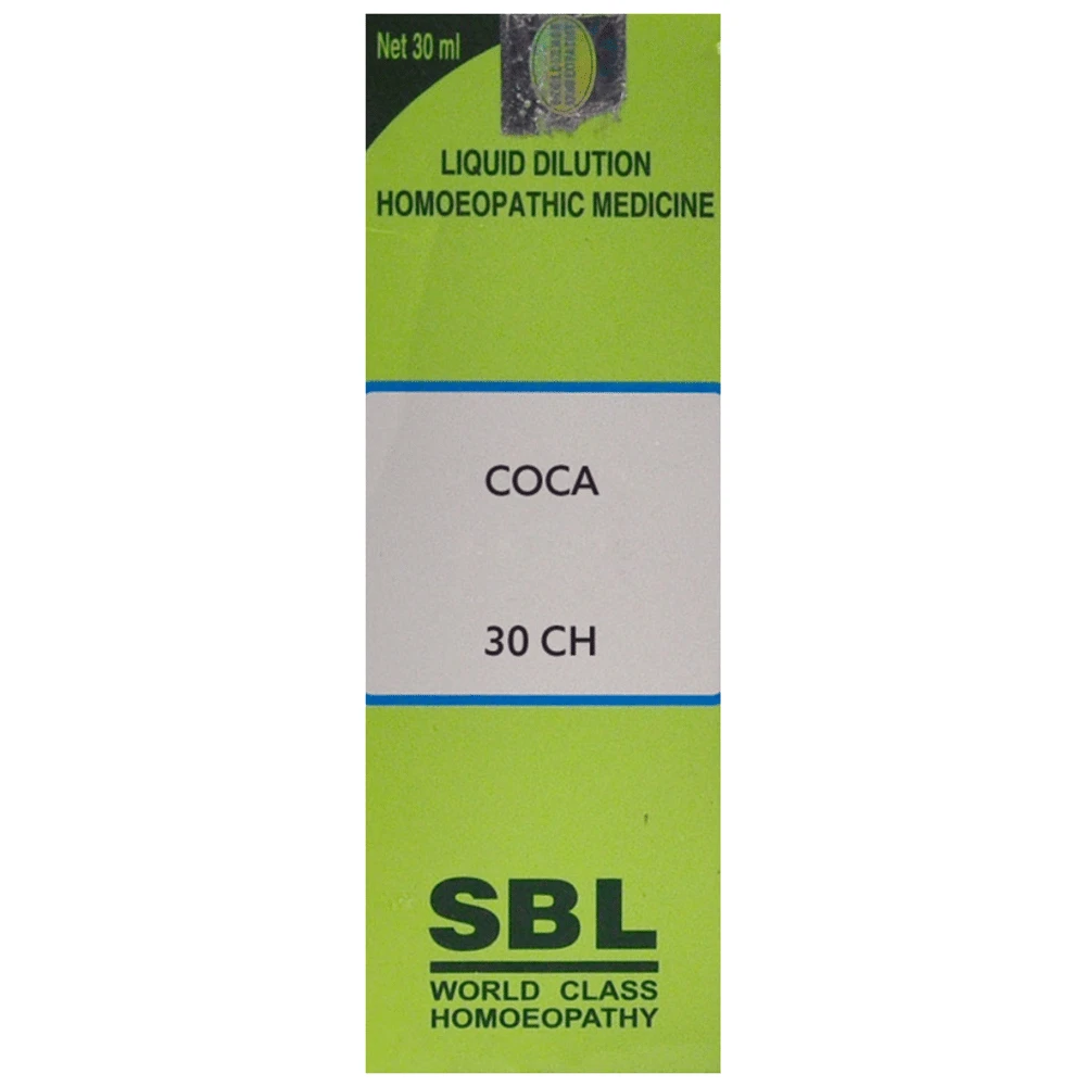 SBL Coca Dilution Homeopathic Medicine 30 CH bottle of 30 ml Dilution SBL Coca Dilution Homeopathic Medicine 30 CH bottle of 30 ml Dilution