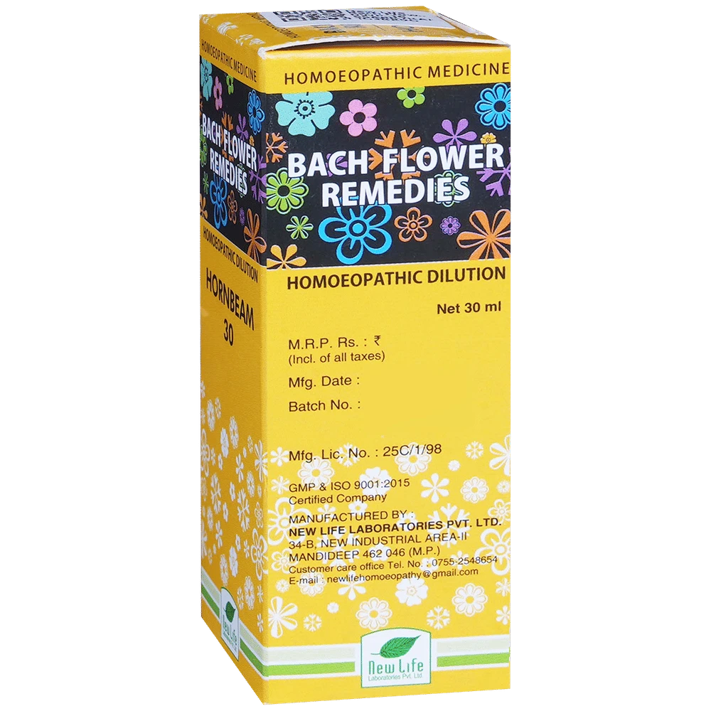 New Life Bach Flower Horn Beam 30 bottle of 30 ml Dilution