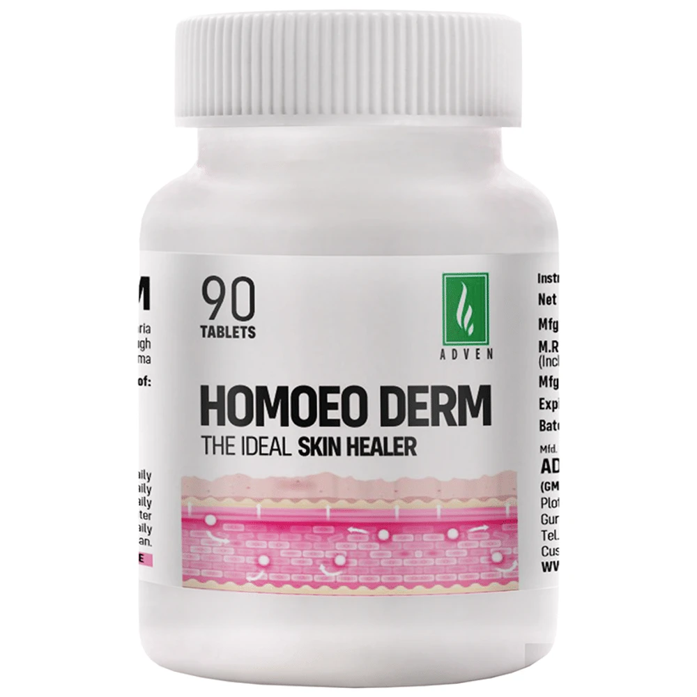 Adven Homoeo Derm Tablet bottle of 90 tablets Adven Homoeo Derm Tablet bottle of 90 tablets