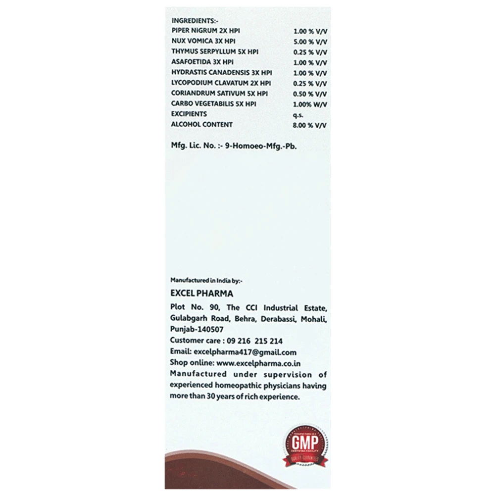 Excel AKG 34 E-Digestive Syrup bottle of 200 ml Syrup