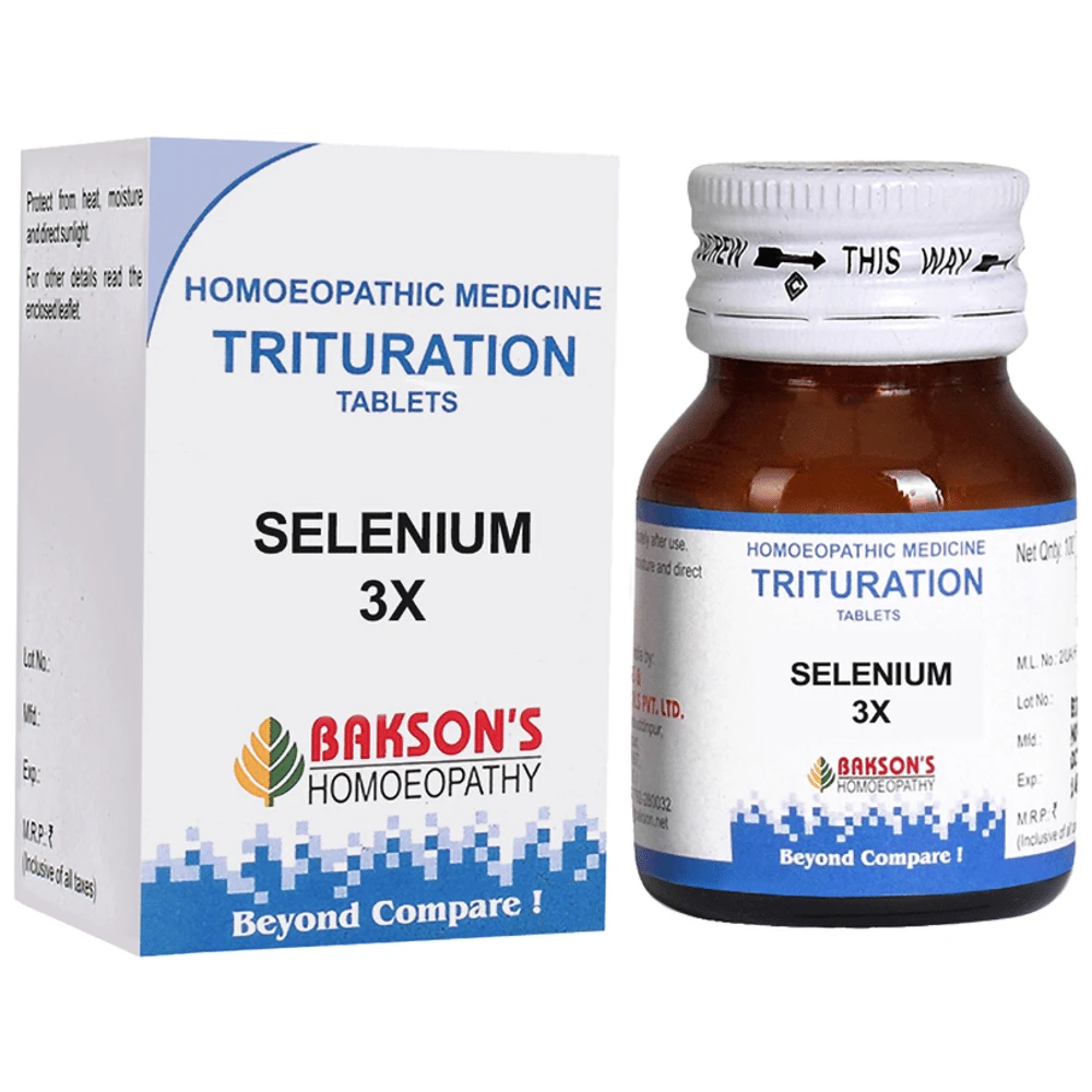 Bakson's Homeopathy Selenium Trituration Tablet 3X bottle of 100 trituration tablets