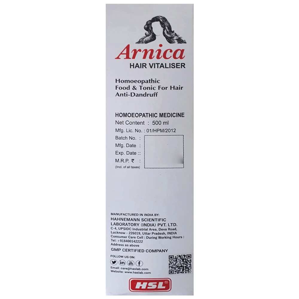 Haslab Arnica Hair Vitaliser bottle of 500 ml Oil Haslab Arnica Hair Vitaliser bottle of 500 ml Oil