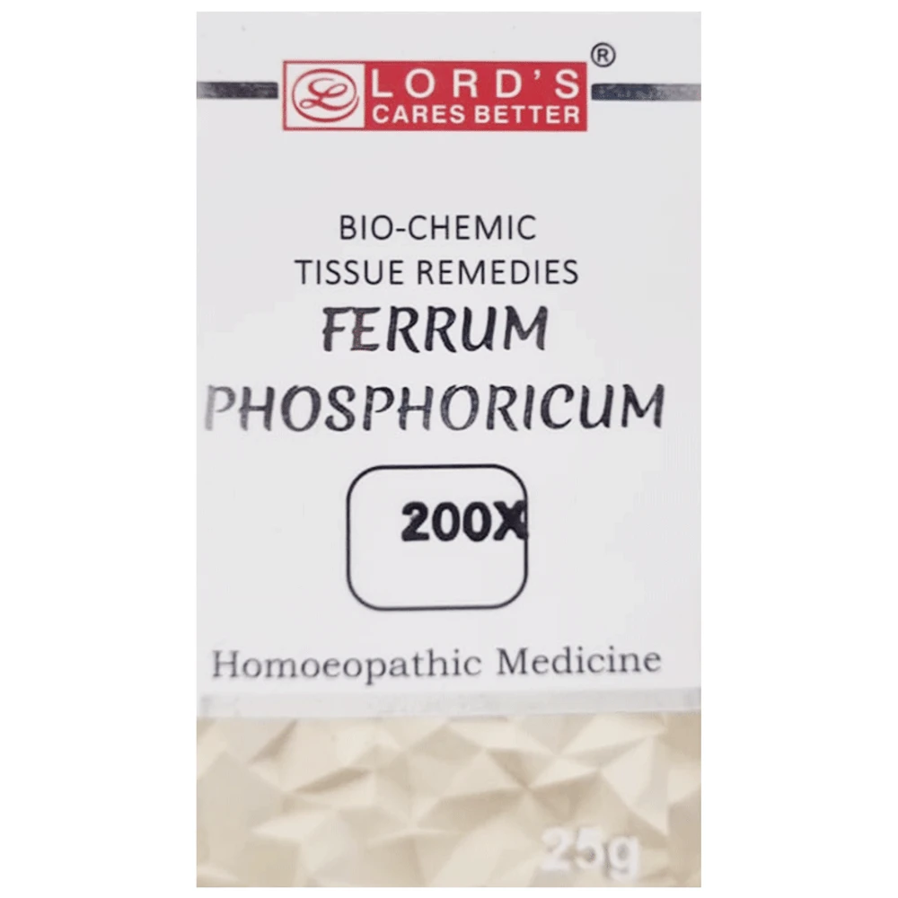 Lord's Ferrum Phos Biochemic Tablet 200X bottle of 25 gm Biochemic Tablet