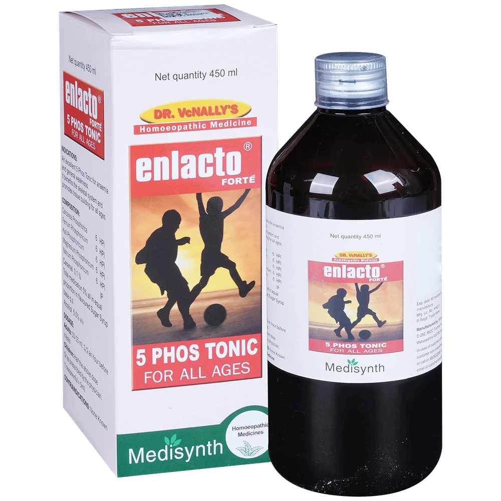 Medisynth Enlacto Forte 5 Phos Tonic bottle of 450 ml Tonic